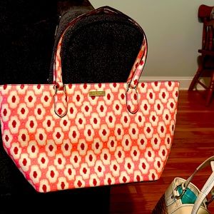 Kate spade tote red, white , pink design